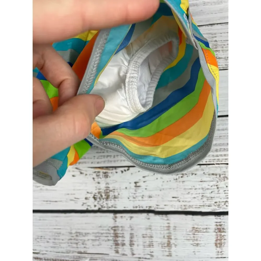 iPlay Boys' Trunks Built-in Reusable Swim Diaper 12mo UPF50+ Stripe
